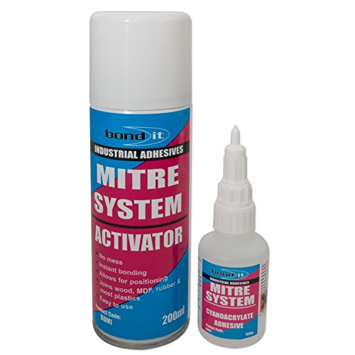 Bond-It Professional Mitre Kit with High Viscosity Super Glue (20ml) & Superglue Accelerator (200ml) - This kit contains