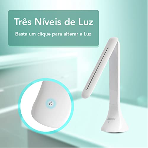 Luminária de mesa, Luminária Led Usb 3 Níveis De Brilho, Luminária Touch Led, Luminária De Mesa Arti