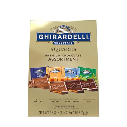GHIRARDELLI Premium Assorted Chocolate SQUARES, 18.8 oz Bag Variety Pack of Milk, Dark, Mint, and Caramel Chocolates image 5