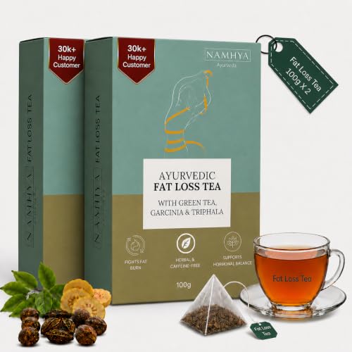 Image of Namhya Ayurvedic Fat Loss Tea | Loose Leaf | Stimulant-Free | Metabolic Reset | Controls Cravings | Reduces Belly Fat & Bloating | Detox & Digestion Support | Natural Herbal Tea | 60 Day Pack