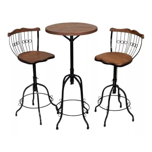 Kit Mesa Bistrô 50 cm E 2 Banquetas Reguláveis e Giratórias