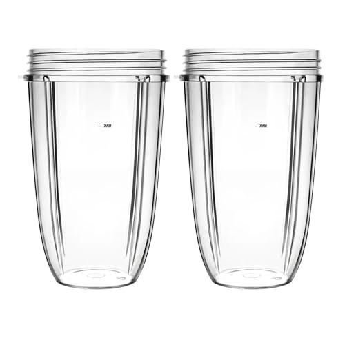 Paquete de 2 vasos for licuadora, compatibles con el vaso de jugo Nutribullet de 946 ml (32 oz), repuestos for licuadoras NutriBullet de 600 W/900 W(2pcs 32oz cup)