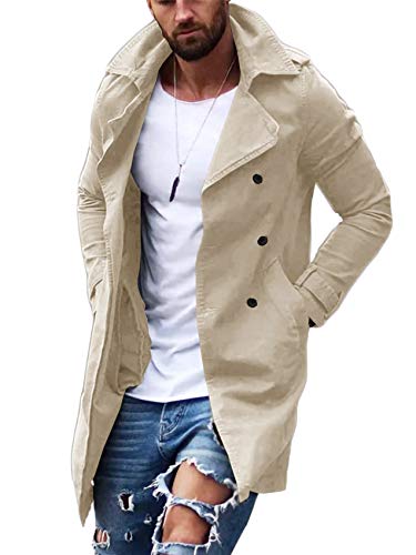 Gafeng Men's Double Breasted Trench Coat