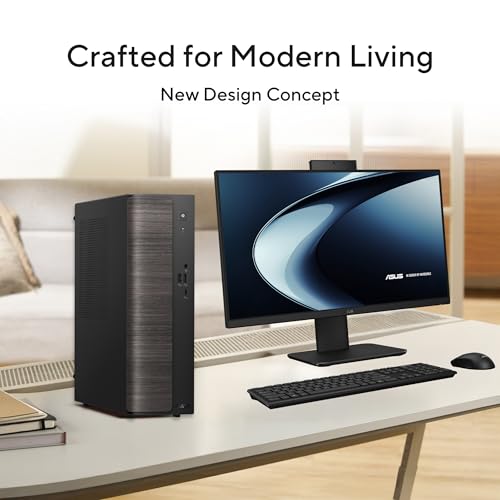 Image of ASUS V500 (2026), Intel Core 3 100U (i3-14th Gen),Intel UHD iGPU,8GB RAM,512GB SSD,Windows 11, M365 Basic(1Y),Office 2024,Black, 5.06 Kg,V501SV-03100U005WS,with wired Keyboard & Mouse,Desktop Tower PC