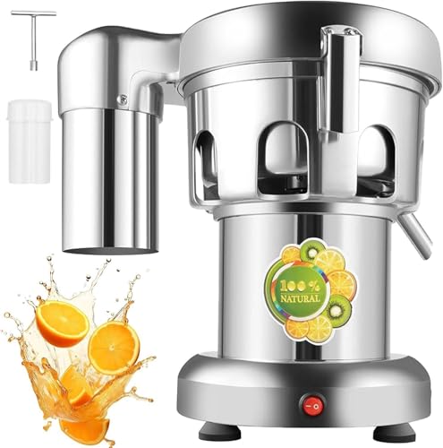 WYBYYDS Extractor de Zumo Comercial para el hogar y la Empresa – 370 W, 2800 RPM, exprimidor de Rodillos de Alta Resistencia, 80-100 kg/h, centrifugador de cítricos para cocinas comerciales.