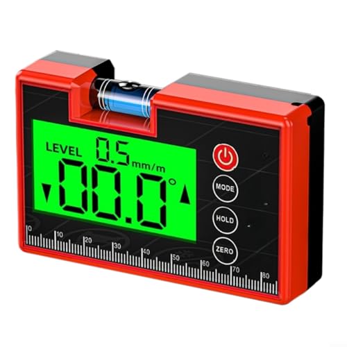 Glewi Niveau numérique avec aimant puissant pour surfaces métalliques, taille avec grand écran pour mesurer l'angle et la pente (B)