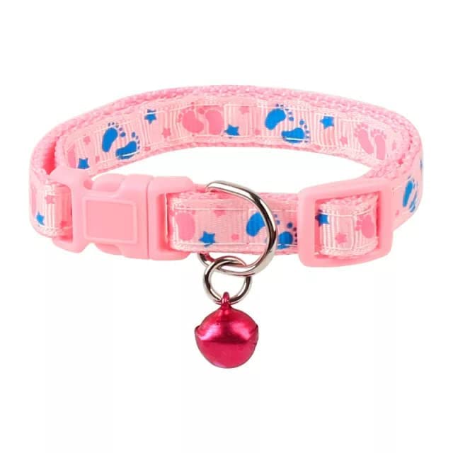 Image of 10mm Nylon Foot Printed I Collar with Bell for I Small Dogs, Kittens & Puppies I Design - Foot Print, Pack of 1 (Foot Print Collar)
