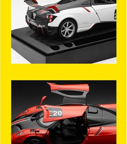 Image of 1:32 Scale Die-Cast Pagani Huayra Model Car - Pull-Back Action, Light & Sound Effects, Openable Doors, Collectible Metal Toy Car for Kids & Adults