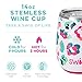 Swig 14oz Wine Tumbler | Insulated Wine Tumbler with Lid, Dishwasher Safe, Stainless Steel Wine Tumblers for Women, Insulated Wine Cups, Outdoor Wine Glasses, Travel Wine Glass (A Party Animal)