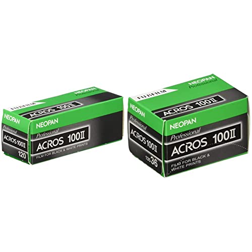 【セット買い】FUJIFILM 黒白フィルム ネオパン100 ACROS U120サイズ 12枚撮 1本 & FUJIFILM 黒白フィルム ネオパン100 ACROS II135サイズ 36枚撮 1本