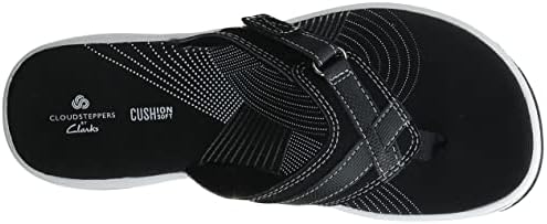 Clarks Women's Breeze Sea-Hanging Flip-Flop, Black Synthetic, 6 | Image 5
