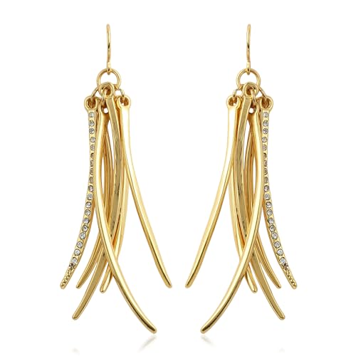 Estele - 24Kt Gold plated Dangling lines Austrian crystal earrings For Womens (B08CPYMM1J) Amazon Price History, Amazon Price Tracker