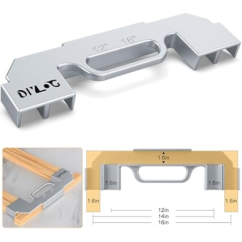 DIYLOG 3 in 1 Framing Tools, 12/14/16 for Stud Master 16 Framing Spacing Tool, Stud Buddy, 16 Stud Framing Tool, Stud Framing Tool, Precision Aluminum Framing Jig Layout Tool, Walls, Roofs, Floors Cover