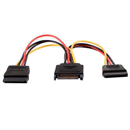 Cable de alimentación SATA Serial ATA 15 pines macho a dual hembra 15 pines