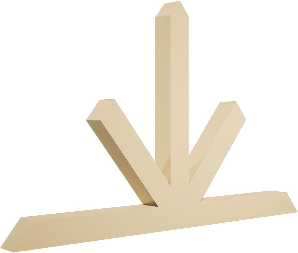60"W x 37 1/2"H x 4"D x 4"F, 15/12 Pitch, Saratoga Signature Urethane Gable Bracket, Primed Tan