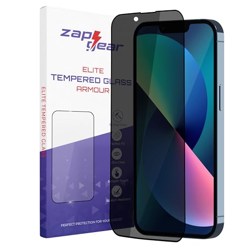 Image of Privacy Tempered Glass for iPhone 13, 13 Pro, 14, iPhone 16e and iPhone 17e (6.1 Inch) | Military-Grade Gorilla Screen Protector | Edge to Edge Coverage | Black