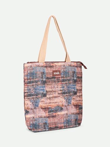 Image of ZOUK Ivy Tote Bag for Women | Handcrafted Jute Khadi with Vegan Leather Handles | Lightweight, Foldable & Travel-Friendly Everyday Carry Bag |