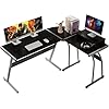 DOSDIOS L Shaped Desk, Computer Desk with Monitor Stand, Home office Corner Desk for Writing, Morden Table