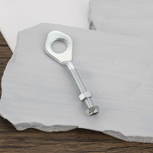 Briny River 2 Paar 12 Mm Kettenspanner Achseinsteller 12 Mm Einsteller Grube mit Muttern für 110 Cc 125 Cc ATV Quad Dirtbike Motorrad Silber