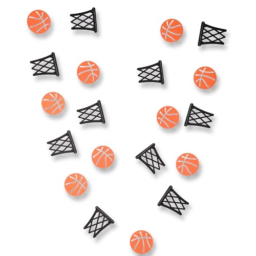 Crafter King 12ft Pre-Assembled Basketball Garland – No DIY Party Banner with 4” Hoops & Balls | Basketball Birthday Decorations | Orange & Black Sports Theme Garland for Kids Party Decor Slam Dunk