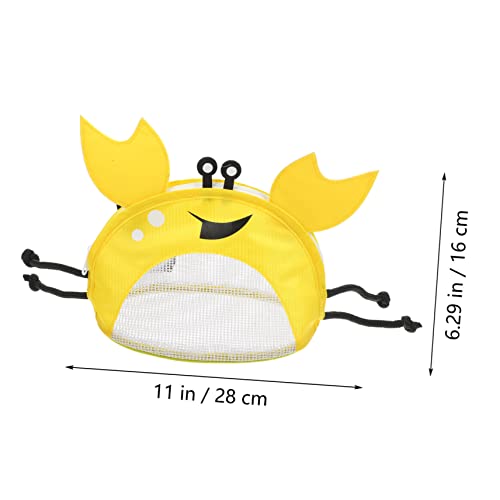Crab Shape Beach Shell Collecting Bag Mesh Travel Pouch Shoulder Strap Breathable Storage for Towels Sunglasses2