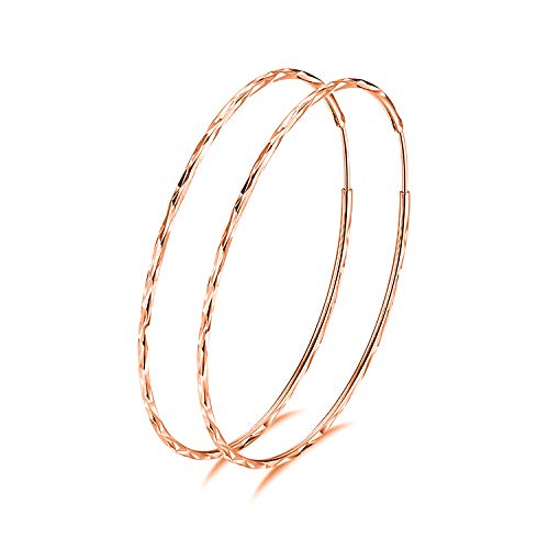 Pendientes de aro de plata de ley 925 grandes y aros redondos de joyería para mujer