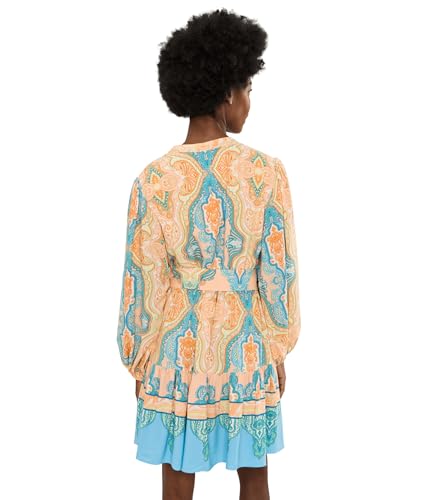 Image of Adrianna Papell Womens Printed Short Dress Orange 2