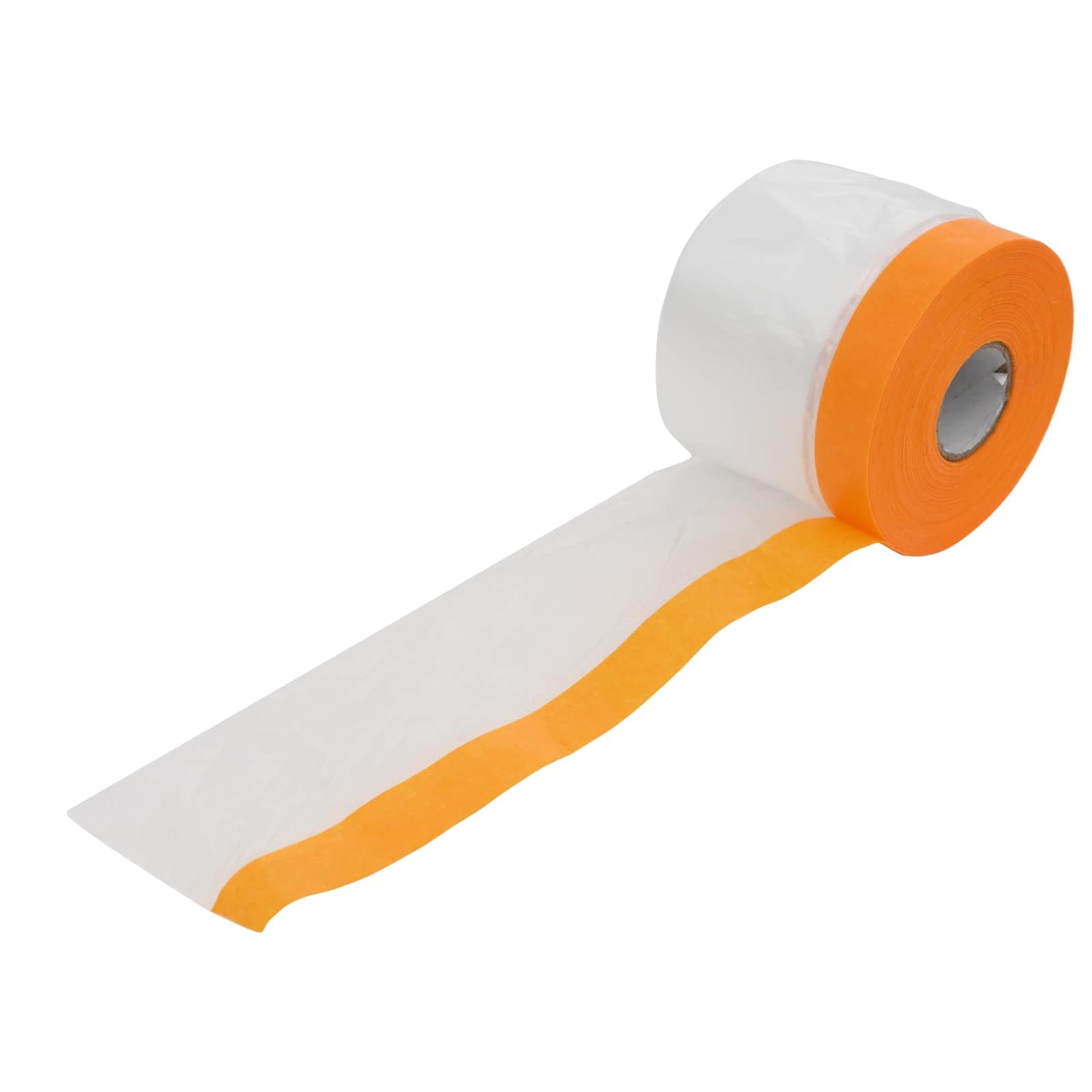 Pellicola protettiva antipolvere con nastro adesivo, trasparente, 30 x 3300 cm, autoadesiva, antistrappo, per casa, officina, cantiere, protezione da polvere e sporco interno, robusta e