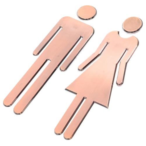 ABOOFAN 2 piezas Letreros de Baño de Acero Inoxidable para Hombres y Mujeres Señalización Elegante y Fácil de Colocar para Puertas de Aseos Públicos y Domésticos Acabado Satinado