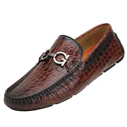 Men's Driving Moccasins Dress Shoes, Leather Casual Slip On Breathable Penny Loafers for Men