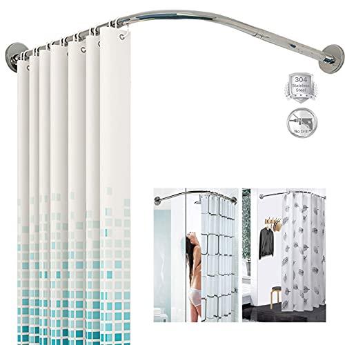 Tringle rideau douche extensible 120-165 barre courbe inox L