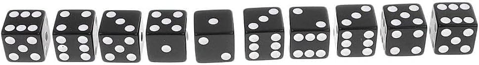 Miniatura 3 de 10 dados de números negros de 6 caras, taza de dados, herramientas de juego de dados de diseño duradero, accesorios de juego de dados estándar