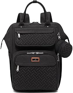 Changing Bag Backpack, BabbleRoo Large Baby Nappy Changing Diaper Bags Travel Back Pack with Changing Pad & Stroller Straps & Pacifier Holder for Moms and Dads (Black)