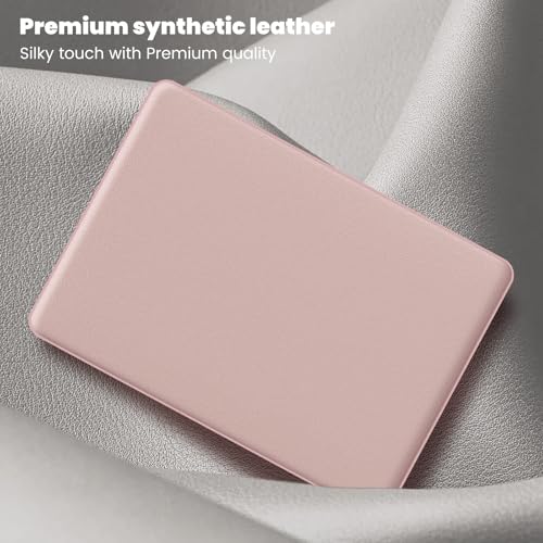 Image of ProElite Case for MacBook Air 13 inch M2 2025 /2024 M1 2021 2020 Release A2337 A2179 A1932 Model Touch ID, Slim Leather case with Foldable Stand, Pink