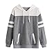 Produktbild Damen Sweatshirt Bluse Pullover SUNNSEAN  Frauen Tops Lässige Splicing Farbe Pullover Hoodie Neue Oberteile Mit Kapuze Elegante T-Shirt Mode Lose Straße Kleidung
