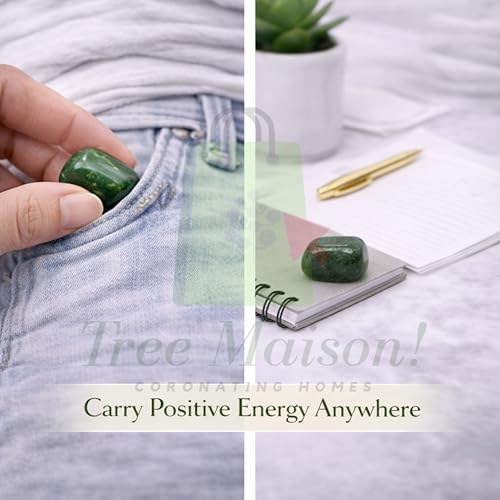 Image of Crystal Green Zade Tumble Stone Pebble Tumbled Gemstone for Reiki Healing Vastu Correction Gravels for Aquarium Home Decor Garden Table 100 Gm
