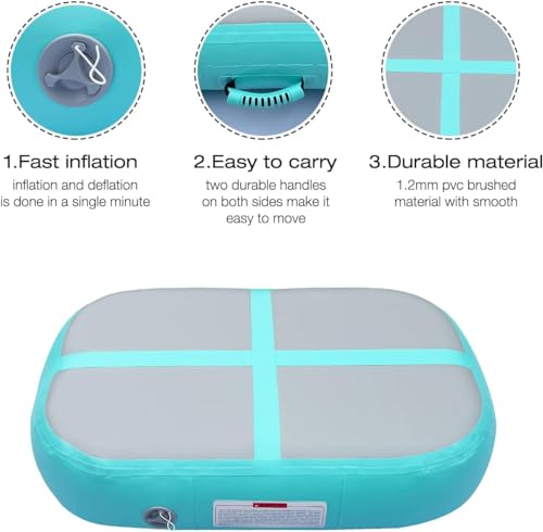 PPXIA AirBlock Aufblasbare Gymnastikmatte Turnblock Tumbling Block Trainings block Trainigsmatte Sportblock Gymnatikblock mit pumpe(100 * 60 * 10cm)