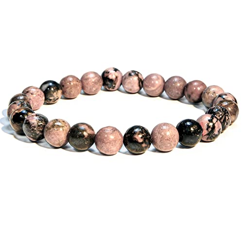 Image of ANAYA AGATE Healing Crystal Bracelet for Women and Men - 8mm Round Beaded Bracelet for Men and Women - Unisex Stretchy Gemstone Bracelet for Healing and Protection