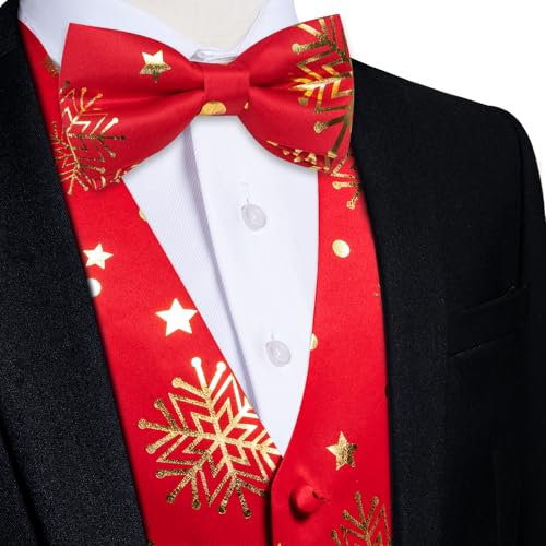 DiBanGu Mens Christmas Suit Vest Holiday Xmas Waistcoat Bowtie Set Party Suit Vest Christmas Holiday Waistcoat Tuxedo2