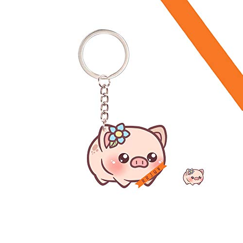 Keychain for Girls Cute Keyring for Handbags backpacks Cute Pig Design Keyholder with Key Ring