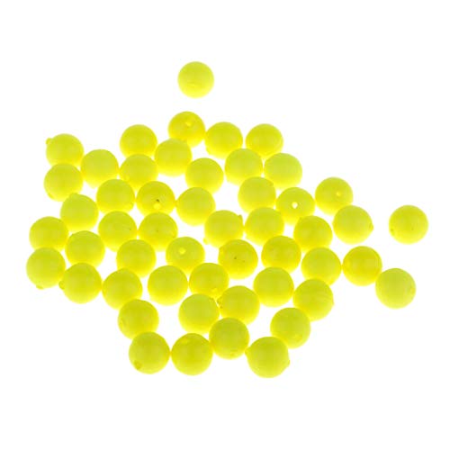 50本の釣りフロートボールEVAフォームボール打撃豆浮力Bobbers M, 黄