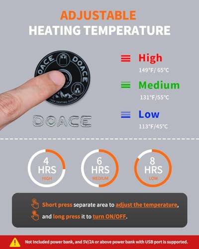 DOACE Heated Vest for Women and Men, Smart Electric Heating Vest Rechargeable, Battery Not Included3