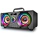 Bluetooth Lautsprecher 60W(80W Gipfel) Tragbarer Musikbox, mit Subwoofer, FM Radio, LED-Bunte Lichter, EQ, 30 Meter Reichweite, Bluetooth 5.0 Wireless Stereo Lautsprecher für Zuhause Party Camping