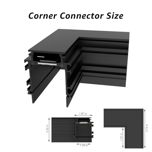 Hengsense 90-Degree Corner Connector for 4-Wire Magnetic Track Lighting, Aluminum Alloy L-Shape Joint, Recessed Rail for LED Track Light, ONLY Compatible Track Rails by Hengsense - Image 7