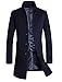 Produktbild Vogstyle Herren Winter Slim Fit Wollmantel Business Überzieher Schlank Lange Windbreaker Jacken Blau L