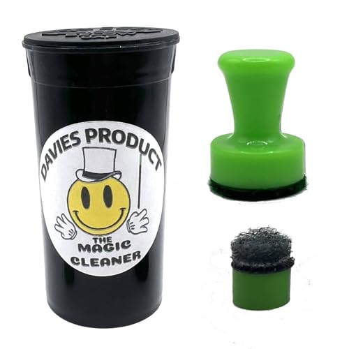 Davies Product: THE MAGIC CLEANER - The Magnetic Glass Cleaner for All Glass Devices, Water Pipes, Glass Pipes, and Unique Glasses - Reusable Scrubber Pads - Safe on Glass! - Resin Remover! (Green)