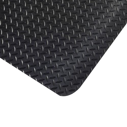 Image of Safe Industrial Kumfi Tough Premium Heavy Duty Anti-Fatigue Mat for Kitchen, Workshop, Standing Desk - Rubber Heavy Duty Mat - 120cm x 23m - Black