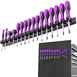 Olsa Tools Magnetic Screwdriver Organizer | Professional Quality Tool Holder | Fits up to 16 Screwdrivers | Purple