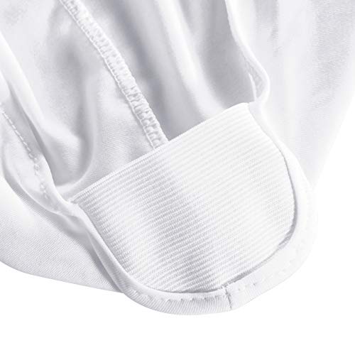 Obstal 4Ft Stretch Spandex Table Cover For Standard Folding Tables - Universal Rectangular Fitted Tablecloth Protector For Wedding, Banquet And Party （White, 48 Length X 24 Width X 30 Height Inches） #TOP3