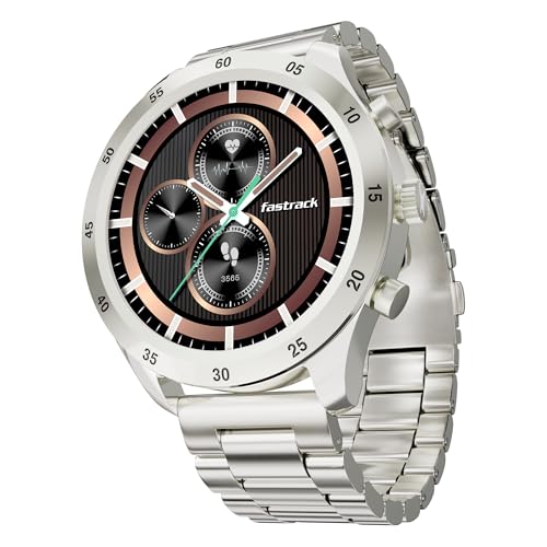 Image of Fastrack Magnus FX2 1.32 inch Display Smart Watch with Single Sync BT Calling, All-Round Health Tracking, Functional Crown, Metal Case, 100+ Sports Modes & Watchfaces - Smartwatch for Men & Women (Black)